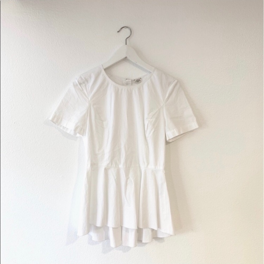 Aritzia Wilfred Poplin Peplum Top